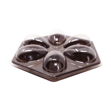 Caja para huevos de Pascua 6 cavidades 50g marrón/transparente (paquete de 5)